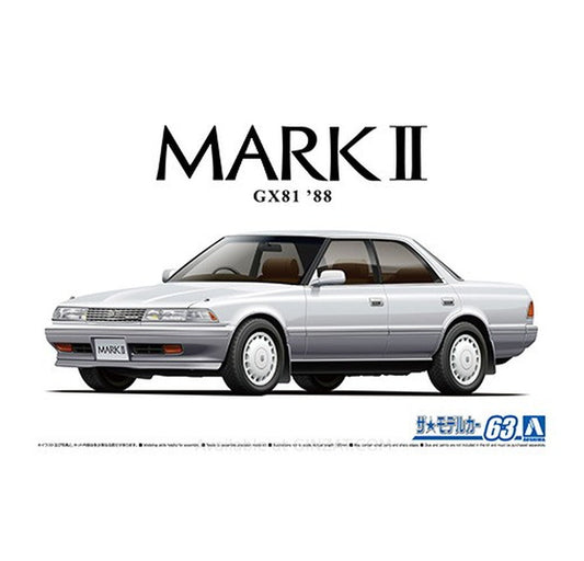 Aoshima 1/24 TOYOTA GX81 MARK2 2.0Grande TWINCAM24 '88 Plastic Model Kit