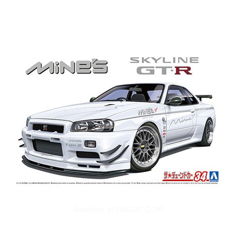 Aoshima 1/24 Mine's BNR34 SKYLINE GT-R '02 (NISSAN) Plastic Model Kit