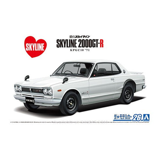 Aoshima 1/24 NISSAN KPGC10 SKYLINE HT2000GT-R '71 Plastic Model Kit