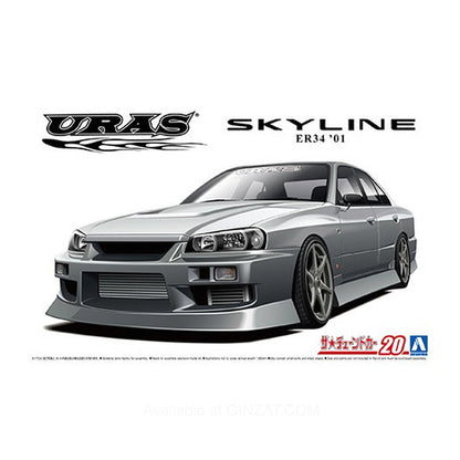 Aoshima 1/24 URAS ER34 SKYLINE 25GT-t '01(NISSAN) Plastic Model Kit