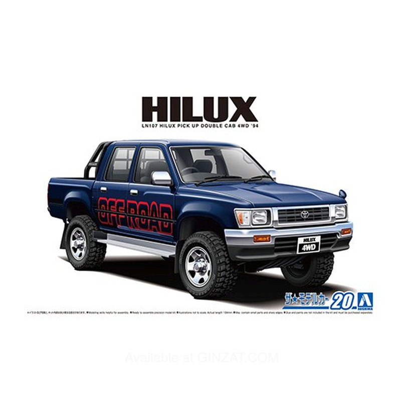 Aoshima 1/24 TOYOTA LN107 HILUX PICK UP DOUBLE CAB 4WD '94キャブ4WD '94 Plastic Model Kit