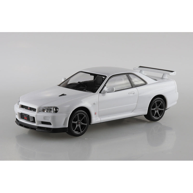 Nissan R34 Skyline GT-R (White), The Snap Kit, Aoshima Plastic Model Car (Scale 1/32)