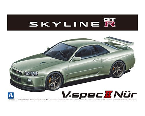 Aoshima 1/24 NISSAN BNR34 SKYLINE GT-R V-spec? Nur. '02 Plastic Model Kit