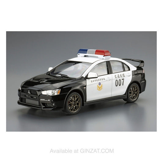 MITSUBISHI CZ4A LANCER EVOLUTION X Patrol Car '07, Aoshima 1/24 Plastic Model Kit