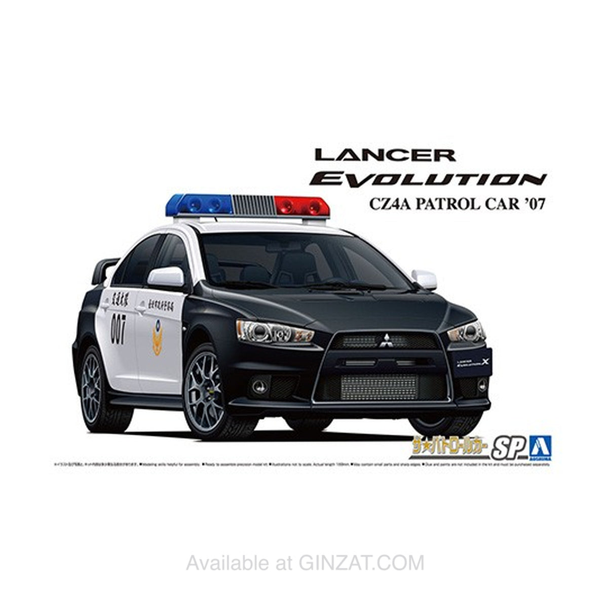 MITSUBISHI CZ4A LANCER EVOLUTION X Patrol Car '07, Aoshima 1/24 Plastic Model Kit