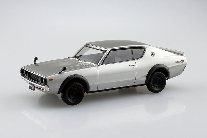 Nissan C110 Skyline GT-R (Silver), The Snap Kit, Aoshima Plastic Model Car (Scale 1/32)