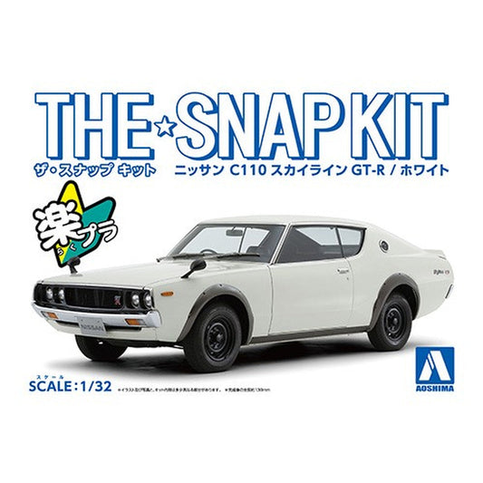 Nissan C110 Skyline GT-R (White), The Snap Kit, Aoshima Plastic Model Car (Scale 1/32)