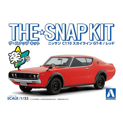 Nissan C110 Skyline GT-R (Red), The Snap Kit, Aoshima Plastic Model Car (Scale 1/32)