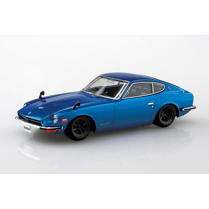 Nissan S30 Fairlady Z Custom Wheel (Metallic Blue), The Snap Kit, Aoshima Plastic Model Car (Scale 1/32)