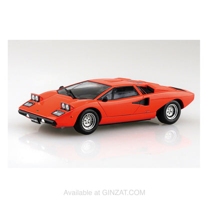 Lamborghini Countach LP400 (Orange), The Snap Kit, Aoshima Plastic Model Car (Scale 1/32)