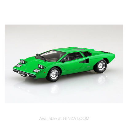 Lamborghini Countach LP400 (Green), The Snap Kit, Aoshima Plastic Model Car (Scale 1/32)