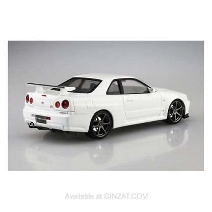 NISSAN BNR34 SKYLINE GT-R V?spec ? '00 White, Aoshima 1/24 Pre-Painted Plastic Model Kit