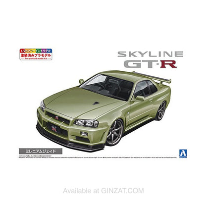 NISSAN BNR34 SKYLINE GT-R V?spec ? Nur '02 Millennium Jade, Aoshima 1/24 Pre-Painted Plastic Model Kit