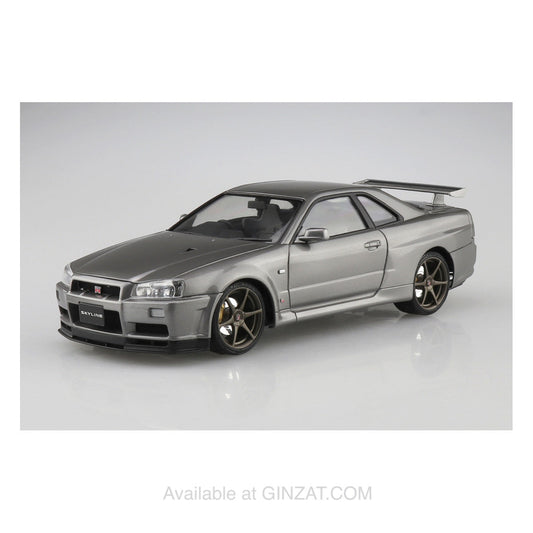 NISSAN BNR34 SKYLINE GT-R V?spec ? '00 Sparkling Silver, Aoshima 1/24 Pre-Painted Plastic Model Kit