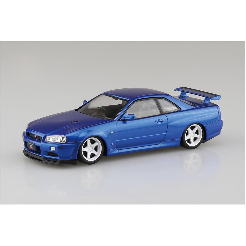 Nissan R34 Skyline GT-R Custom Wheel (Bayside Blue), The Snap Kit, Aoshima Plastic Model Car (Scale 1/32)