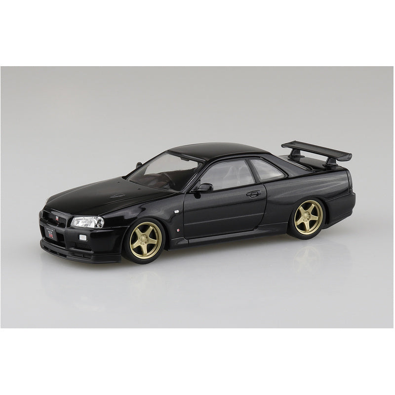 Nissan R34 Skyline GT-R Custom Wheel (Black Pearl), The Snap Kit, Aoshima Plastic Model Car (Scale 1/32)