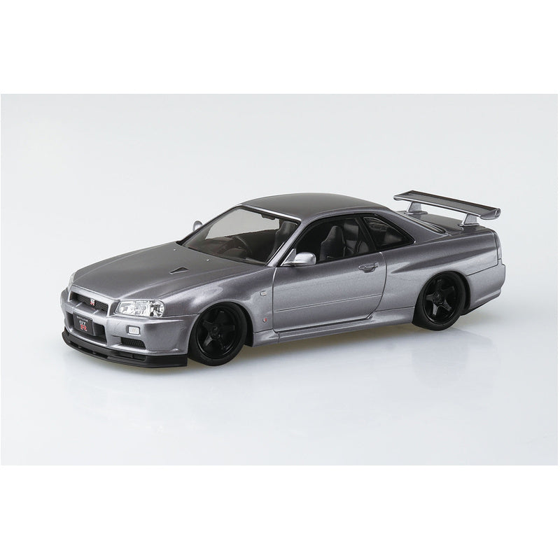 Nissan R34 Skyline GT-R Custom Wheel (Athlete Silver), The Snap Kit, Aoshima Plastic Model Car (Scale 1/32)