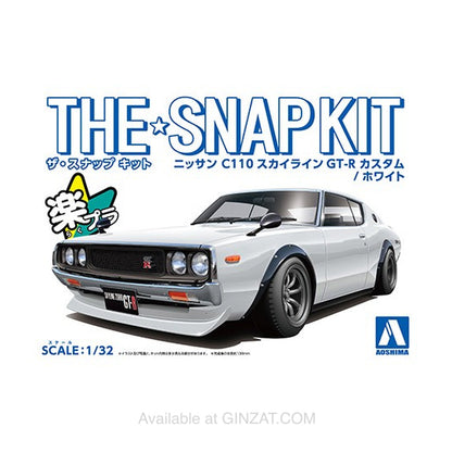 NISSAN C110 SKYLINE GT-R CUSTOM (WHITE), The Snap Kit, Aoshima Plastic Model Car (Scale 1/32)