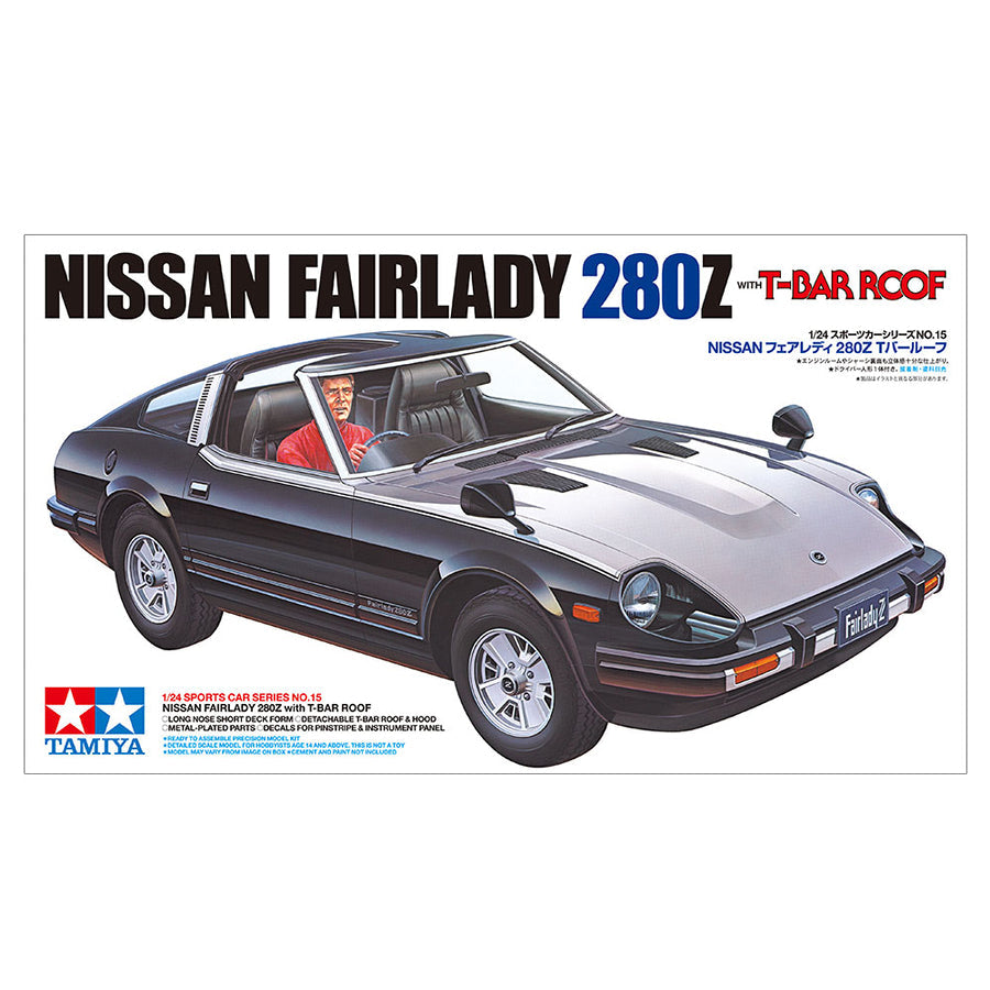 Nissan Fairlady 280Z with T-Bar Roof, Tamiya Plastic Model Kit (Scale 1/24)