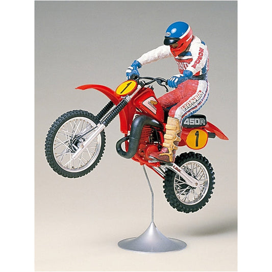 Honda CR450R Motocrosser with rider, Tamiya Motorcycle Plastic Model Kit (Scale 1/12)