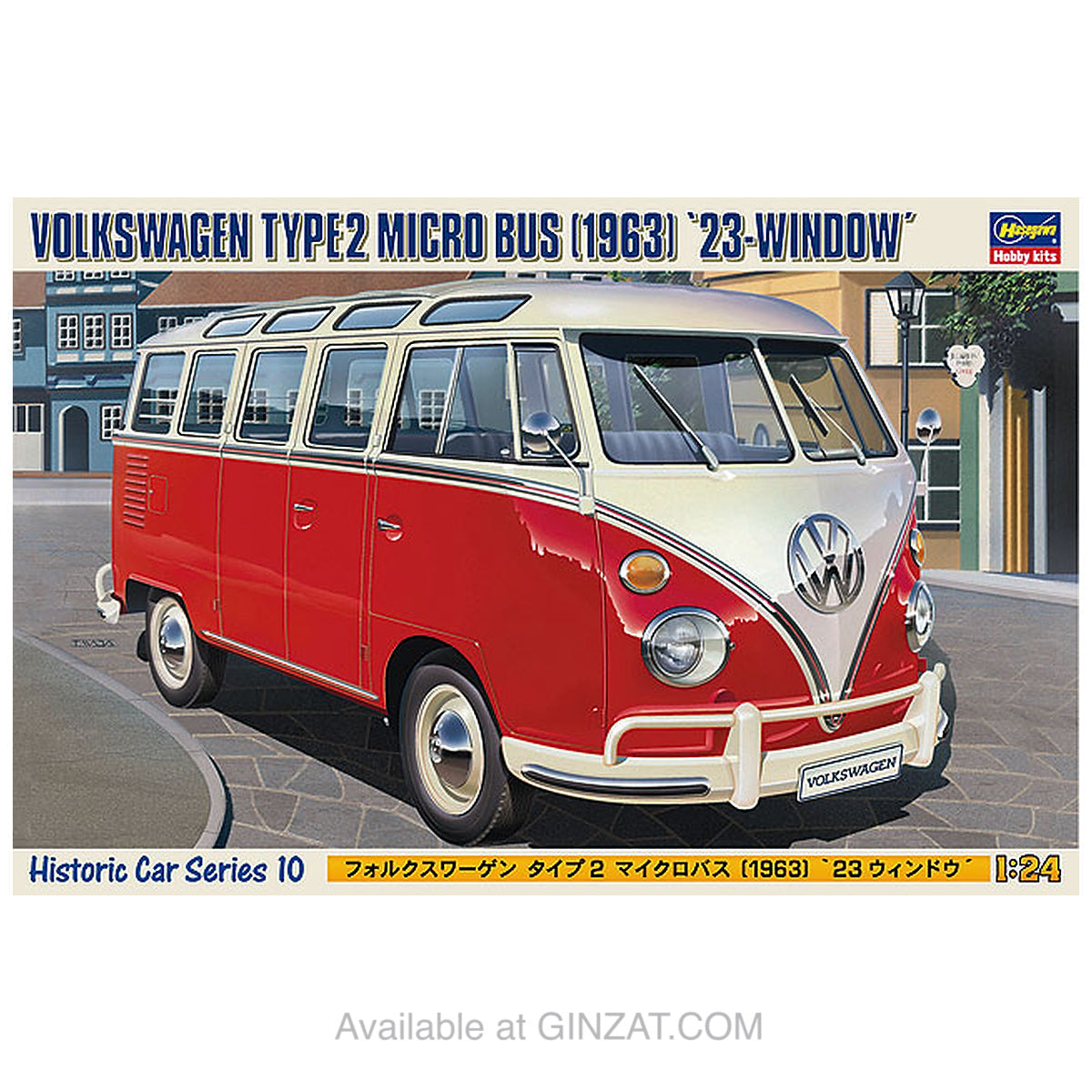 VOLKSWAGEN TYPE 2 MICRO BUS (1963) “23-WINDOW”, Hasegawa Plastic Model Kit (Scale 1/24)