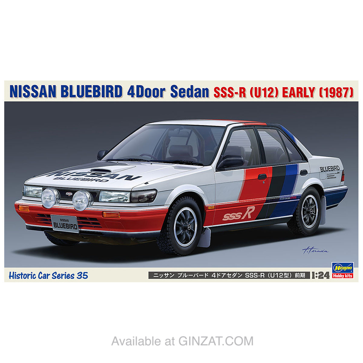 NISSAN BLUEBIRD 4Door Sedan SSS-R (U12) EARLY, Hasegawa Plastic Model Kit (Scale 1/24)