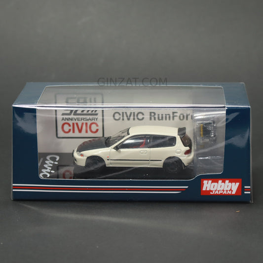 HONDA Civic EG6 JDM Style Cusomized Ver. w/ Engine Display Model White, Hobby Japan diecast model car