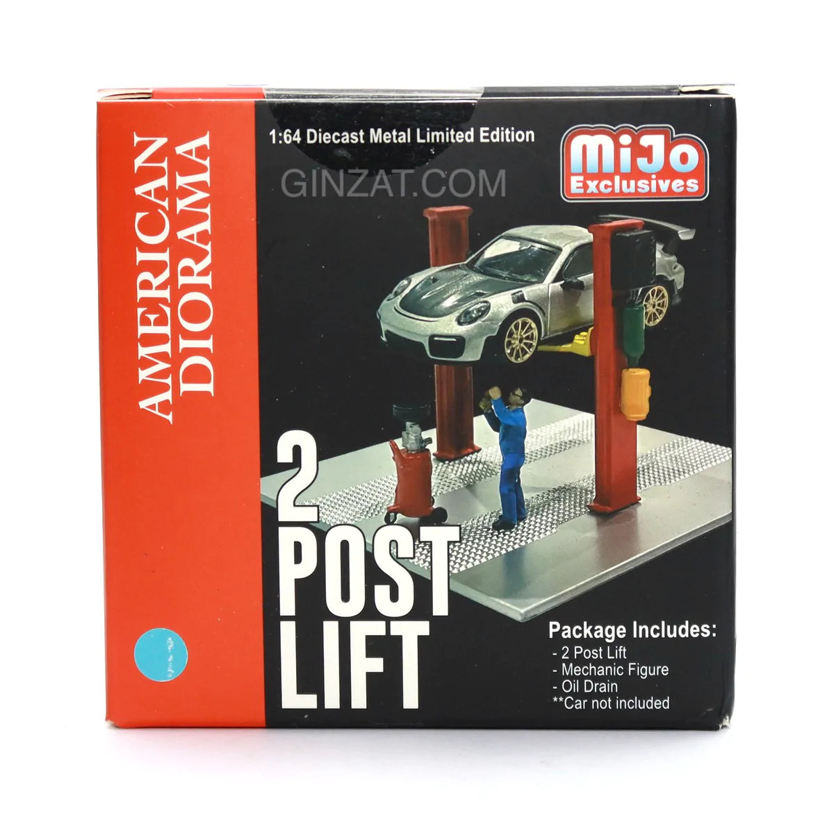 2 Post Lift with mechanic figure, American Diorama Set 1/64