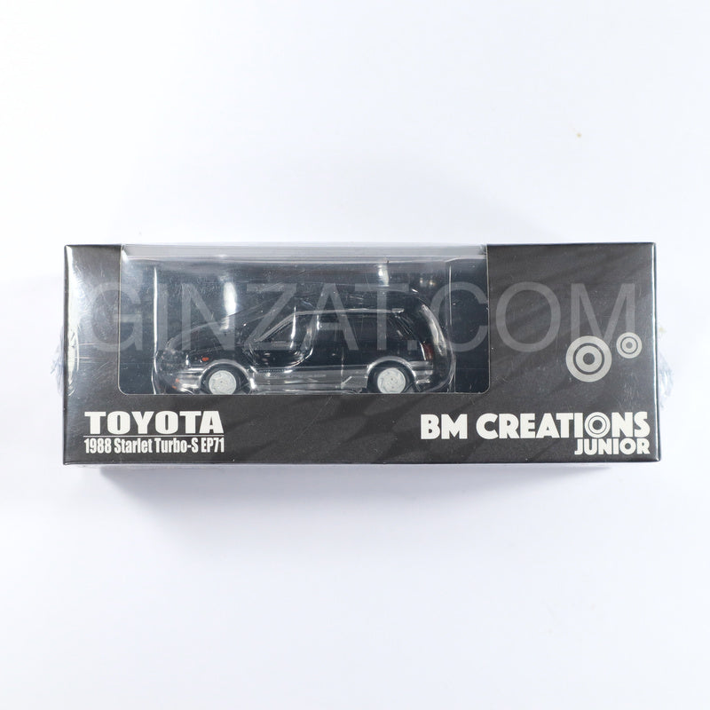 TOYOTA 1988 Starlet Turbo-S EP71 Black / Silver, BM Creations Junior diecast model car 1/64