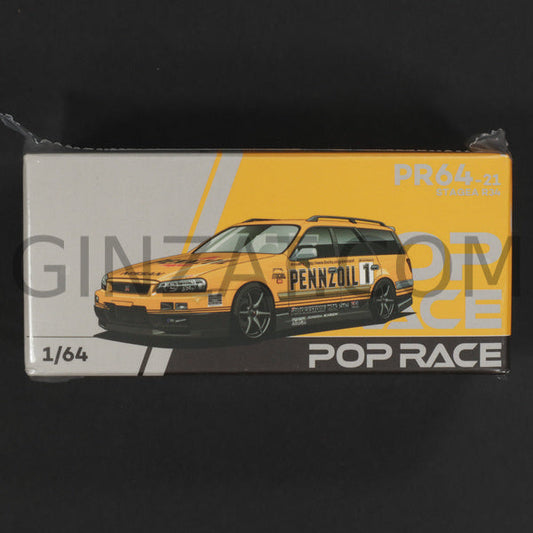 Nissan Stagea R34 Pennzoil, Pop Race 1/64 diecast model car