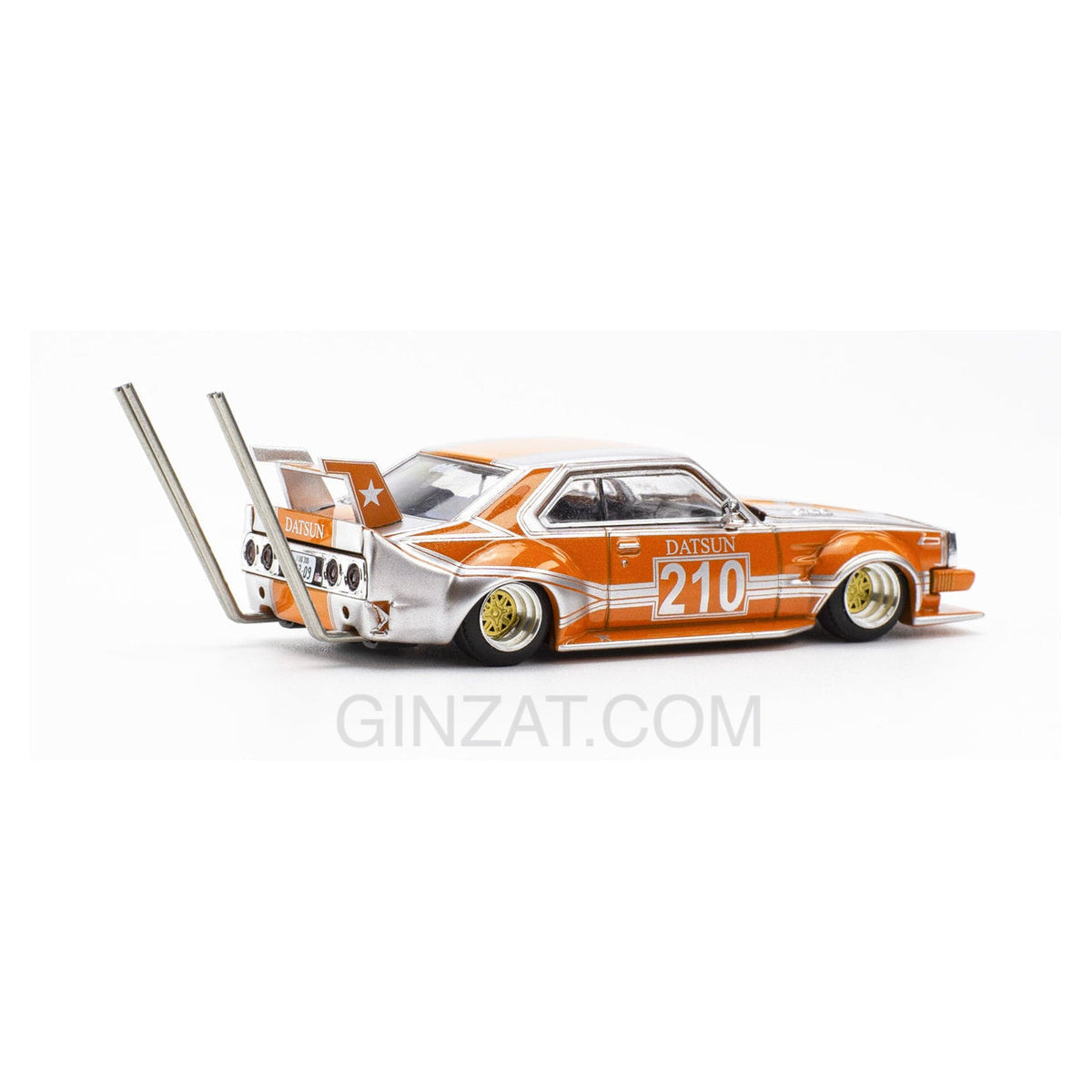 Skyline C210 Kaido Racer Bosozoku Style Orange/Silver, POP Race diecast model car