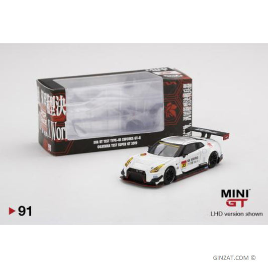 NISSAN EVA RT Test Type-01 Xworks GT-R Okayama Test Super GT 2019, Mini GT diecast model 1/64