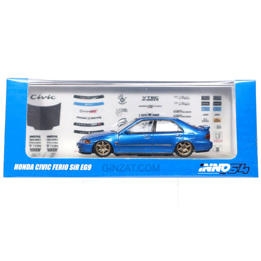 Honda Civic Ferio SiR EG9 Blue 1992, INNO64 diecast model car