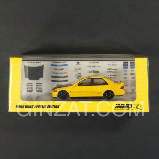 Honda Civic Ferio SiR Yellow 1992 Hong Kong Special Edition, INNO62 diecast model car