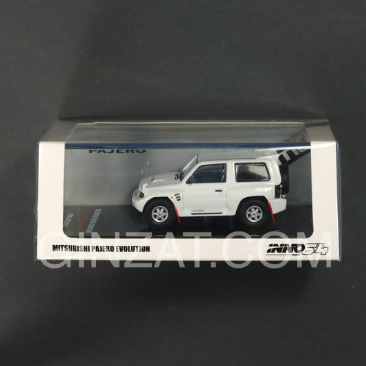 MITSUBISHI Pajero Evolution White with extra wheels, INNO64 diecast model car