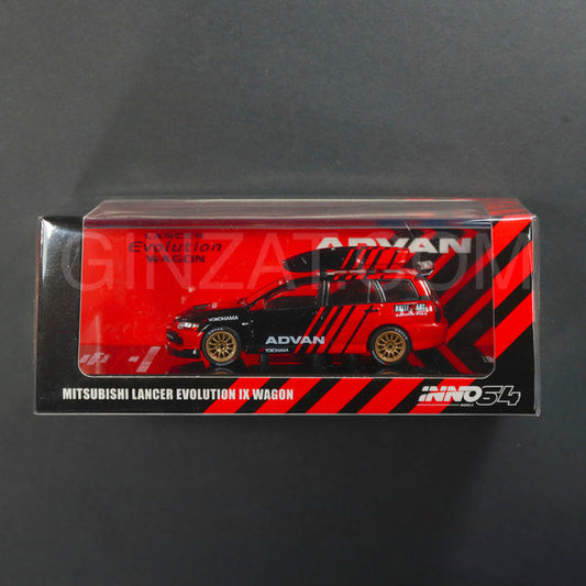 MITSUBISHI Lancer Evolution IX Wagon "Advan" Livery with Roof Cargo Box, INNO64 diecast model car 1/64