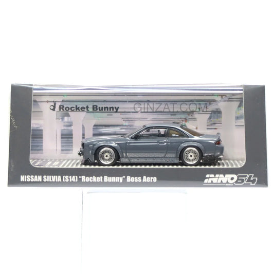 NISSAN Silvia S14 “Rocket Bunny” Boss Aero Grey, INNO64 diecast model car