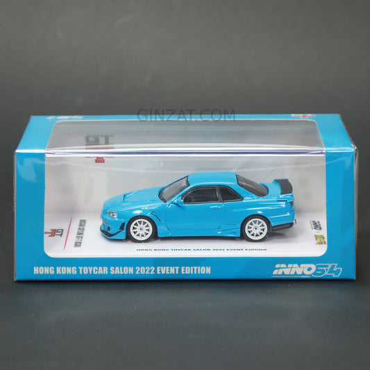 NISSAN Skyline GT-R (R34) Baby Blue HK Toycar Salon 2022 Event Edition, INNO64 diecast model car