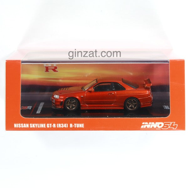 NISSAN SKYLINE GT-R R34 R-Tune Orangic Metallic, INNO64 diecast model