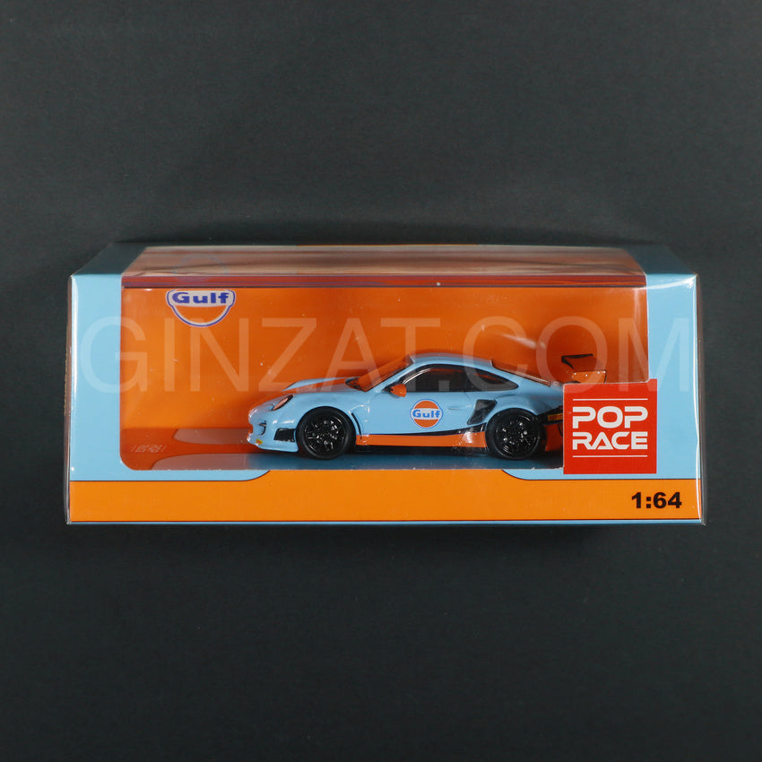 PORSCHE 997 Liberty Walk "GULF" livery, Pop Race diecast model car