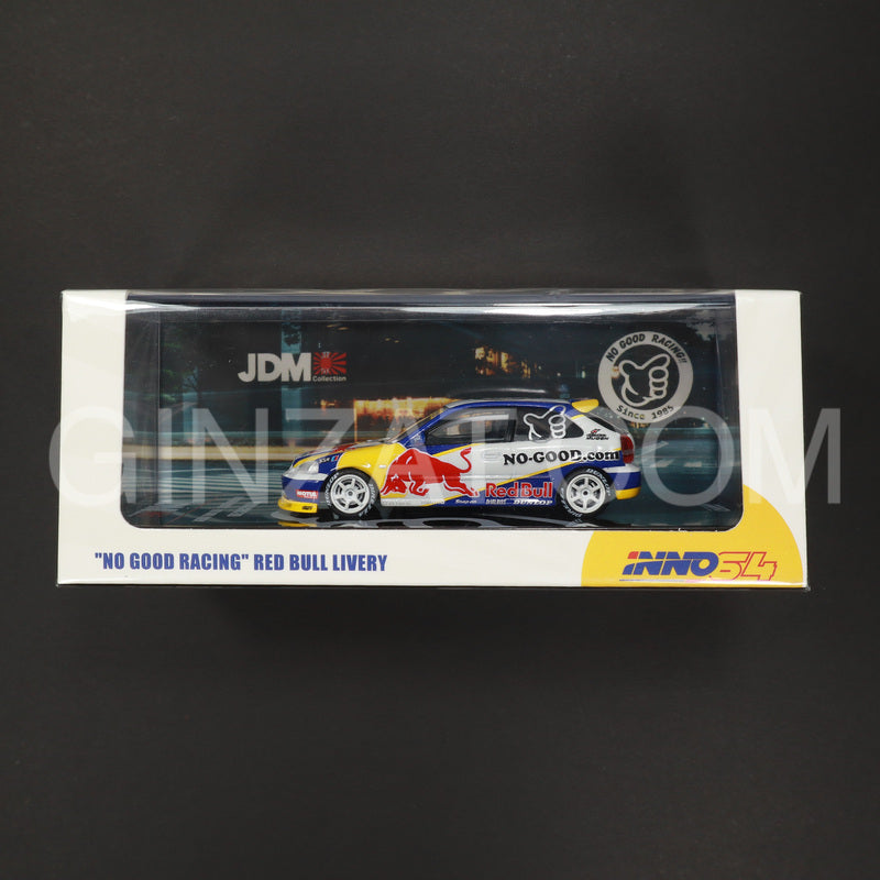 HONDA Civic Type-R (EK9) "NO GOOD RACING" Redbull Livery, INNO64 diecast model car