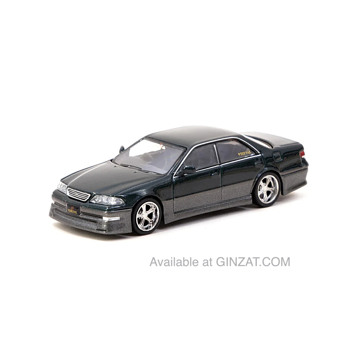 Vertex Toyota Mark II JZX100 Dark Green Metallic, Tarmac Works diecast model car