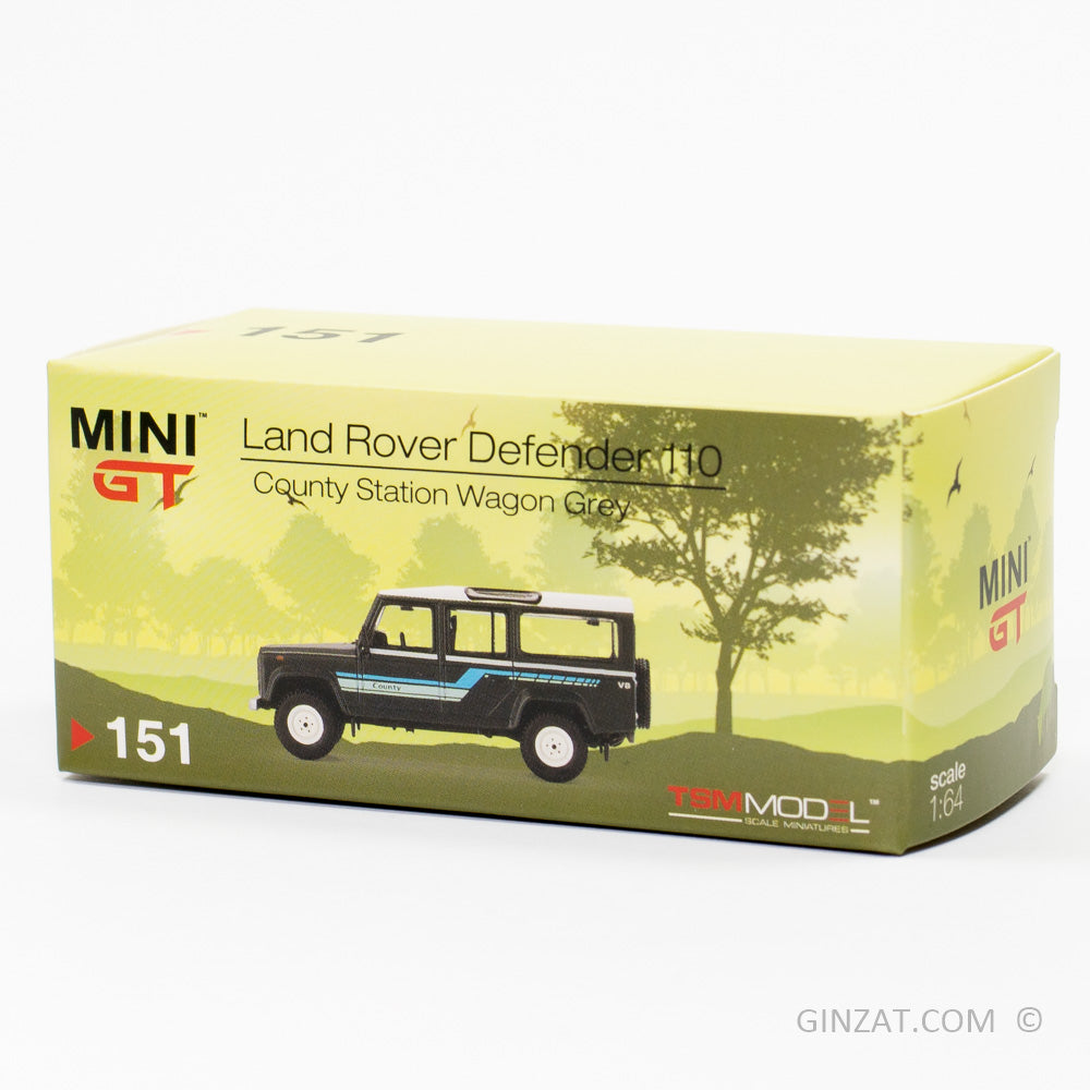 LAND ROVER Defender 110 County Station Wagon Grey, MINI GT No.151 diecast model car