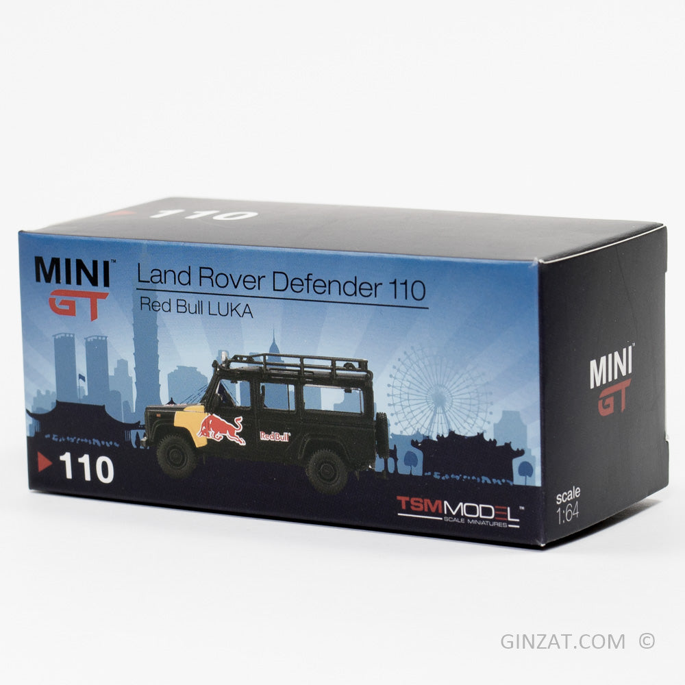 Land Rover Defender 110 Red Bull LUKA LHD, MINI GT No.110 diecast model car