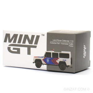 LAND ROVER Defender 110 Korlantas Polri - Indonesian Traffic Police, MINI GT No.157 diecast model