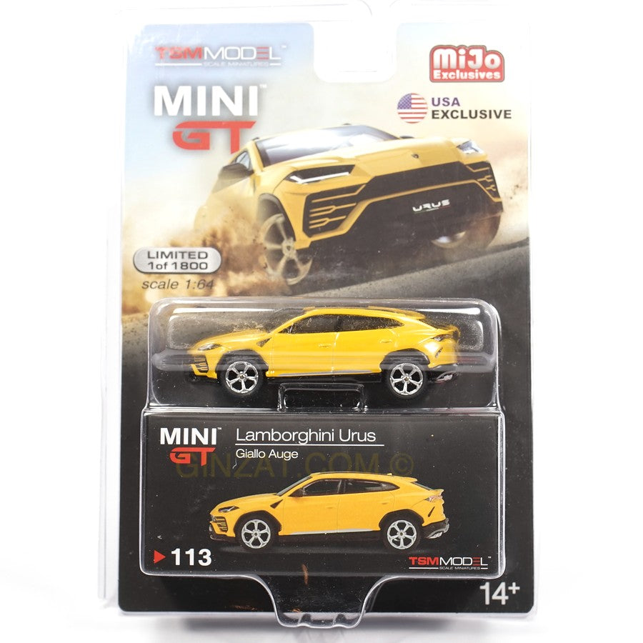 LAMBORGHINI Urus Giallo Auge, MINI GT 113 diecast model 1/64 (Blister Pack Version) Ginzat Australia