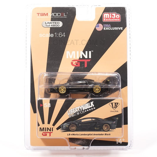 LAMBORGHINI LB Works Aventador Black, Mini GT 58 diecast model 1/64 (Blister Pack Version) Ginzat Australia