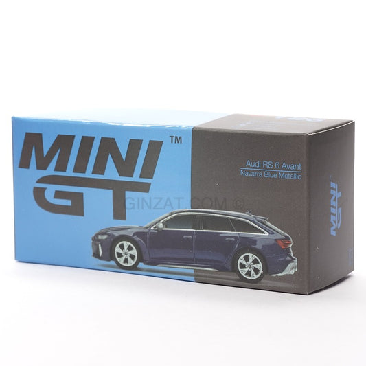 AUDI RS 6 Avant Navarra Blue Metallic, MINI GT No.186 diecast model car