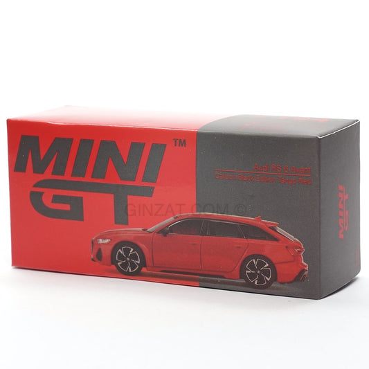 AUDI RS 6 Avant Carbon Black Edition Tango Red, MINI GT 194 1/64 Ginzat Australia