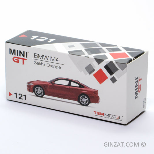 BMW M4 Sakhir Orange, MINI GT diecast model 1/64